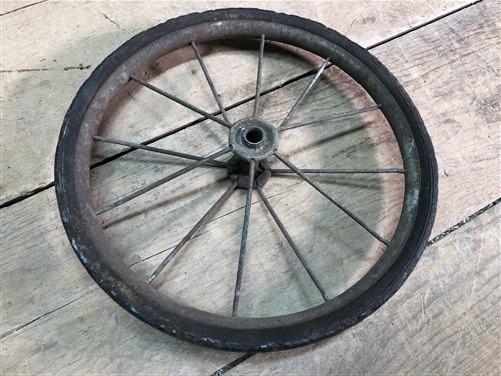 Buggy wheels - 4 Vintage Metal Spoke Baby Buggy Wheels Pedal Car Garden Cart Pumpkin Wagon A46, by The Old Grainery (baby...