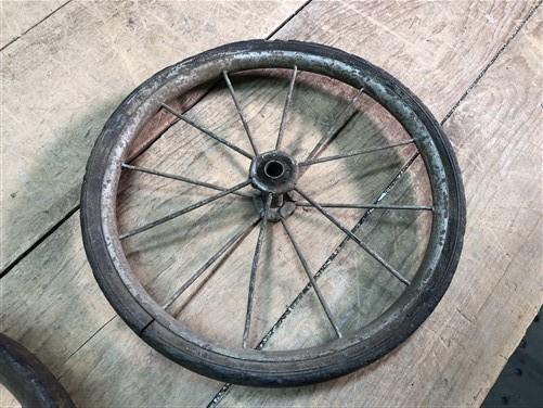 Buggy wheels - 4 Vintage Metal Spoke Baby Buggy Wheels Pedal Car Garden Cart Pumpkin Wagon A46, by The Old Grainery (baby...