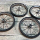 Buggy wheels - 4 Vintage Metal Spoke Baby Buggy Wheels Pedal Car Garden Cart Pumpkin Wagon A46, by The Old Grainery (baby...