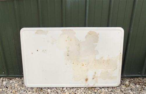 Black & White Porcelain Table Top Panel, Kitchen Cupboard Hoosier Enamel A16,
