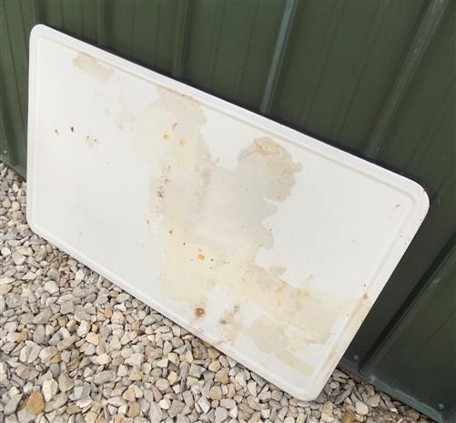 Black & White Porcelain Table Top Panel, Kitchen Cupboard Hoosier Enamel A16,
