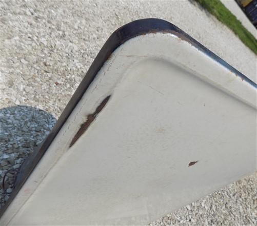 table top - Blue & White Porcelain Table Top Panel, Kitchen Cupboard Hoosier Enamel A34, by The Old Grainery (blue edge, c...