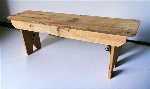 4' Amish Built Folding Pine Bench, Rustic Farmhouse Decor, Natural Wood Bench G,