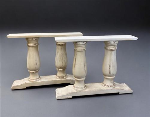 table legs - Pair of Wide Dining Table Legs, Solid Wood Table Base, Turned Trestle Table Legs by The Old Grainery (country...