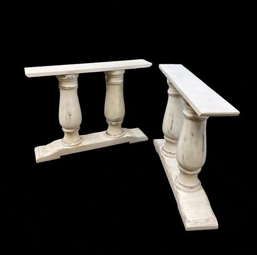 table legs - Pair of Wide Dining Table Legs, Solid Wood Table Base, Turned Trestle Table Legs by The Old Grainery (country...