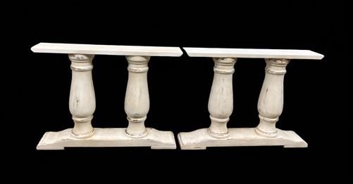 table legs - Pair of Wide Dining Table Legs, Solid Wood Table Base, Turned Trestle Table Legs by The Old Grainery (country...