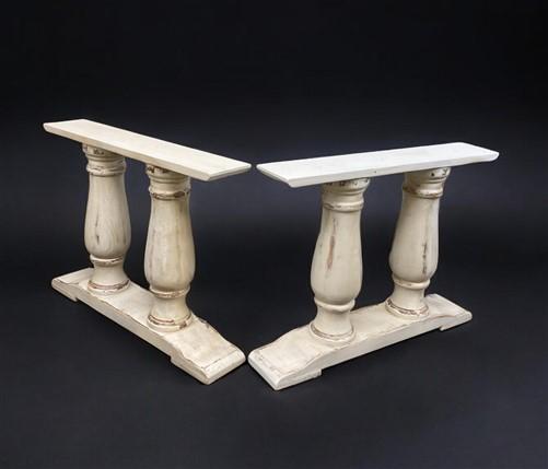 table legs - Pair of Wide Dining Table Legs, Solid Wood Table Base, Turned Trestle Table Legs by The Old Grainery (country...