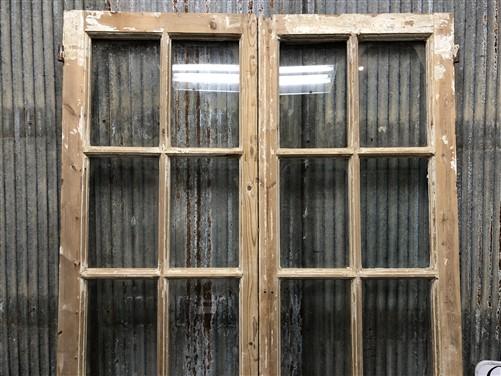 Antique French Double Doors (44x87.5) 12 Glass Pane Doors, European Doors G118