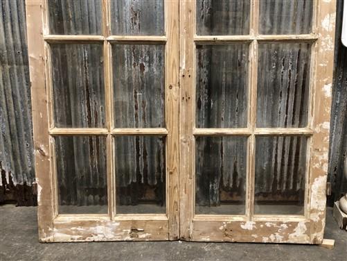 Antique French Double Doors (44x87.5) 12 Glass Pane Doors, European Doors G118
