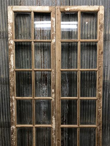 Antique French Double Doors (44x87.5) 12 Glass Pane Doors, European Doors G118
