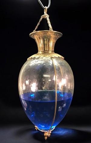 Art & Collectibles > Collectibles > Collectible Glass - Antique Apothecary Show Globe, Hanging Pharmacy Globe, Etched Dot...