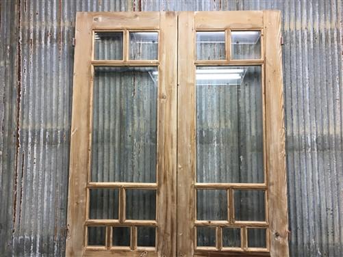 Antique French Double Doors (43.5x101.5) 8 Glass Pane Doors, European Doors G145
