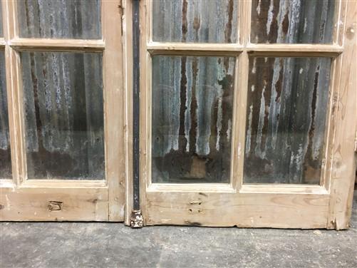 Antique French Double Doors (43.5x87.5) 12 Glass Pane Doors, European Doors G151