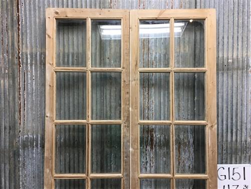 Antique French Double Doors (43.5x87.5) 12 Glass Pane Doors, European Doors G151