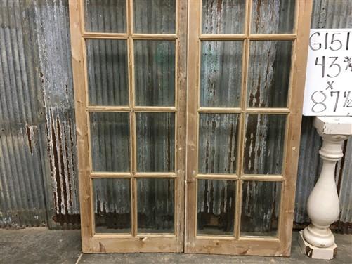 Antique French Double Doors (43.5x87.5) 12 Glass Pane Doors, European Doors G151