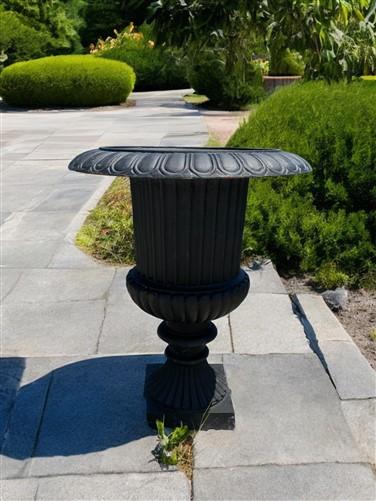 39" Tall Cast Iron Fluted Urn, Flower Pot Planter, Garden Patio Yard Art B1