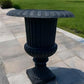 39" Tall Cast Iron Fluted Urn, Flower Pot Planter, Garden Patio Yard Art B1