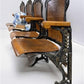 4 Wood Iron Folding Theater Seats, Auditorium Seats, Entryway Bench, D7
