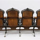 4 Wood Iron Folding Theater Seats, Auditorium Seats, Entryway Bench, D7