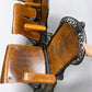 4 Wood Iron Folding Theater Seats, Auditorium Seats, Entryway Bench, D7