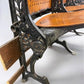 4 Wood Iron Folding Theater Seats, Auditorium Seats, Entryway Bench, D7