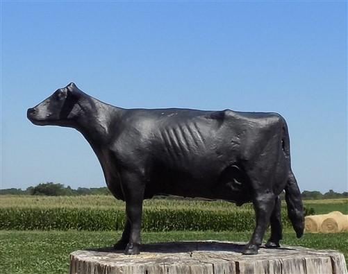 Cast Iron Cow Doorstop, Butcher Shop Advertising, Farm Art Milk Cow Bull Statue