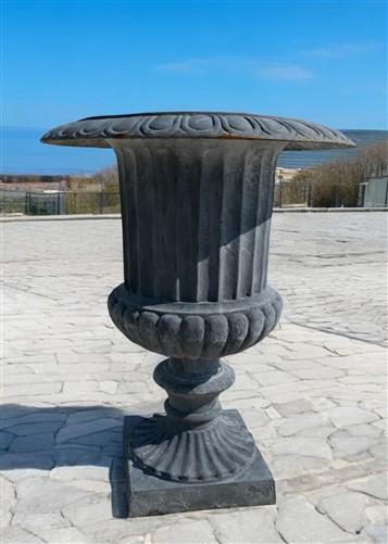 Garden urn - 28" Tall Cast Iron Fluted Urn, Flower Pot Planter, Garden Patio Yard Art C1 by The Old Grainery (aluminum, Ar...