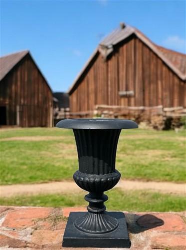 Garden urn - 23" Tall Cast Iron Fluted Urn, Flower Pot Planter, Garden Patio Yard Art E1 by The Old Grainery (aluminum, Ar...
