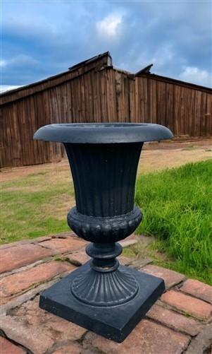 Garden urn - 23" Tall Cast Iron Fluted Urn, Flower Pot Planter, Garden Patio Yard Art E1 by The Old Grainery (aluminum, Ar...