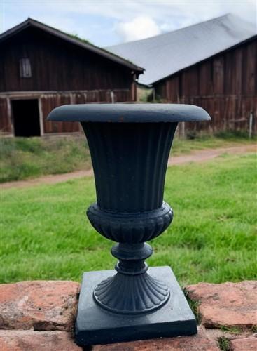 Garden urn - 23" Tall Cast Iron Fluted Urn, Flower Pot Planter, Garden Patio Yard Art E1 by The Old Grainery (aluminum, Ar...