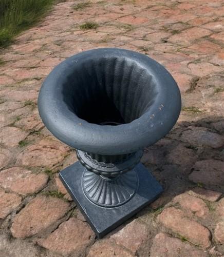 Garden urn - 23" Tall Cast Iron Fluted Urn, Flower Pot Planter, Garden Patio Yard Art E1 by The Old Grainery (aluminum, Ar...