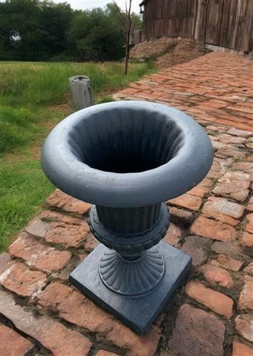 Garden urn - 23" Tall Cast Iron Fluted Urn, Flower Pot Planter, Garden Patio Yard Art E1 by The Old Grainery (aluminum, Ar...