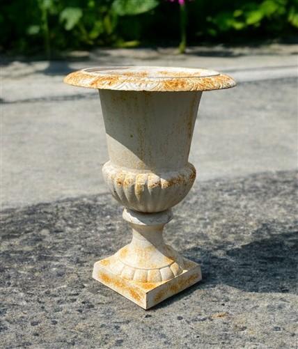 Garden urn - 21" Tall Cast Iron Fluted Urn, Flower Pot Planter, Garden Patio Yard Art F1 by The Old Grainery (aluminum, Ar...