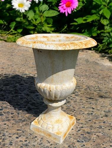 Garden urn - 21" Tall Cast Iron Fluted Urn, Flower Pot Planter, Garden Patio Yard Art F1 by The Old Grainery (aluminum, Ar...