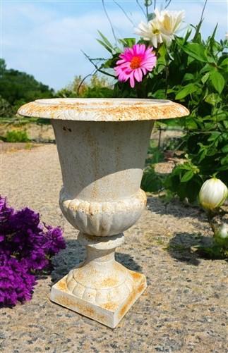 Garden urn - 21" Tall Cast Iron Fluted Urn, Flower Pot Planter, Garden Patio Yard Art F1 by The Old Grainery (aluminum, Ar...