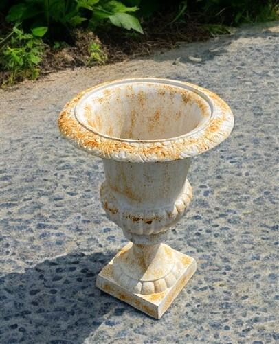 Garden urn - 21" Tall Cast Iron Fluted Urn, Flower Pot Planter, Garden Patio Yard Art F1 by The Old Grainery (aluminum, Ar...
