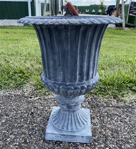 Home & Living > Outdoor & Gardening > Garden Decoration > Yard Art - 18" Tall Cast Iron Fluted Urn, Flower Pot Planter, Ga...