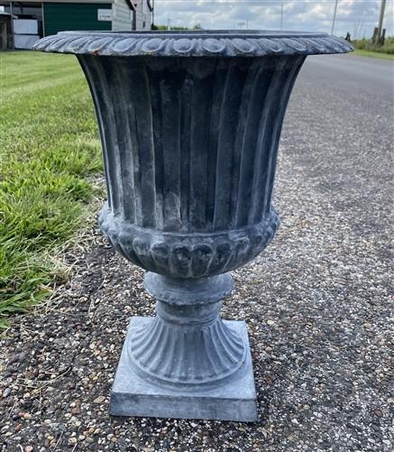 Home & Living > Outdoor & Gardening > Garden Decoration > Yard Art - 18" Tall Cast Iron Fluted Urn, Flower Pot Planter, Ga...
