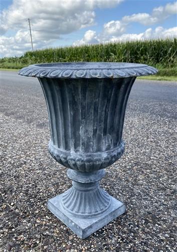 Home & Living > Outdoor & Gardening > Garden Decoration > Yard Art - 18" Tall Cast Iron Fluted Urn, Flower Pot Planter, Ga...