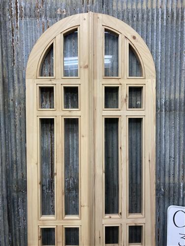 Arched French Double Doors (32.5x96) 14 Pane Glass Doors European Styled O13