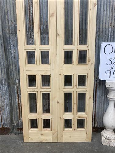 Arched French Double Doors (32.5x96) 14 Pane Glass Doors European Styled O13
