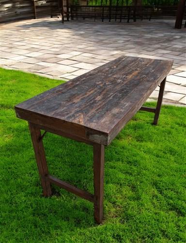Home & Living > Furniture > Dining Room Furniture > Kitchen & Dining Tables - Rustic Folding Table (66x22.75) Reclaimed Wo...