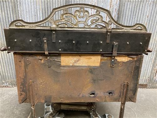 Early Cast Iron & Tile Victorian Stove, Wood Cook Stove, Vintage Parlor Stove