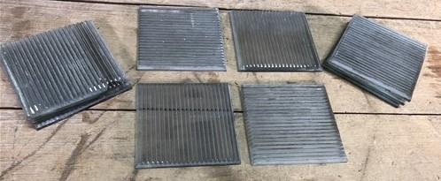 10 Luxfer Prism Clear Glass Tiles, 4x4 Frank Lloyd Wright Sawtooth Tiles