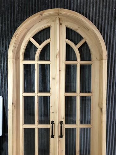 Arched French Double Door (36x80) 9 Pane Glass Door European Styled w Jamb OM5