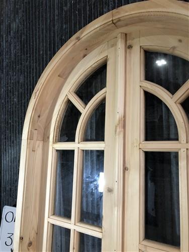 Arched French Double Door (36x80) 9 Pane Glass Door European Styled w Jamb OM5
