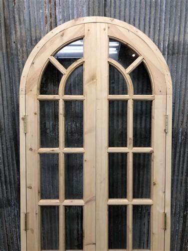 Arched French Double Door (36x80) 9 Pane Glass Door European Styled w Jamb OM5