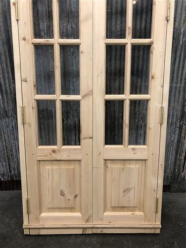 Arched French Double Door (36x80) 9 Pane Glass Door European Styled w Jamb OM5