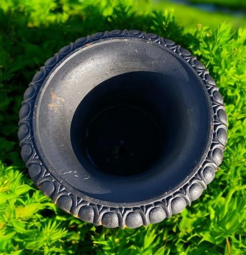 Garden urn - 27" Tall Cast Iron Fluted Urn, Flower Pot Planter, Garden Patio Yard Art, P1 by The Old Grainery (aluminum, A...