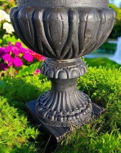 Garden urn - 27" Tall Cast Iron Fluted Urn, Flower Pot Planter, Garden Patio Yard Art, P1 by The Old Grainery (aluminum, A...